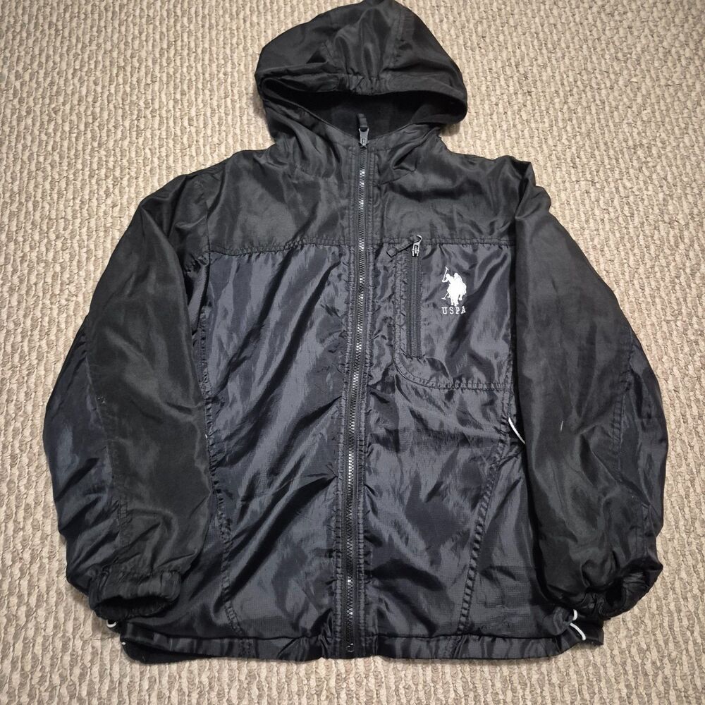 US Polo Assn. Boys - Teen Black Hoodie Jacket Reversible Size L